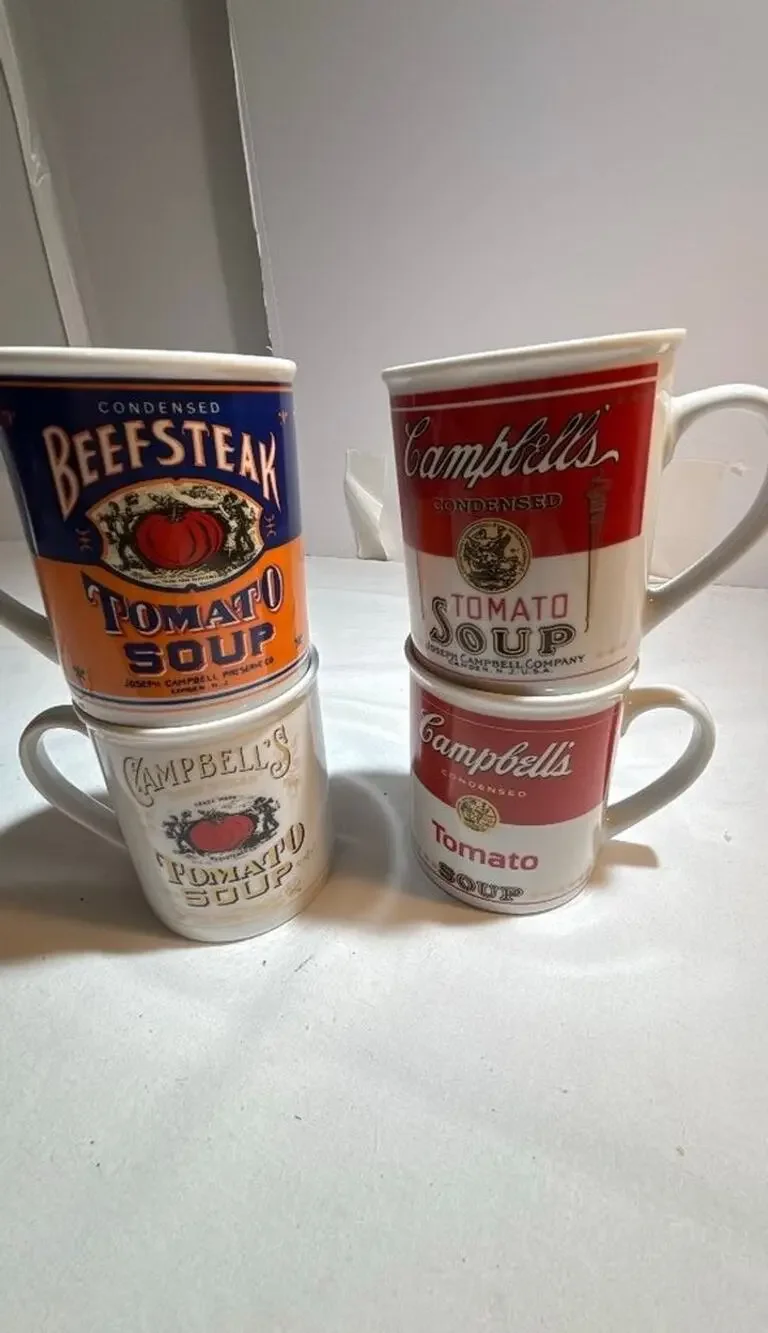 Campbell's Soup 125th Anniversary Mug Collection Set Of 4